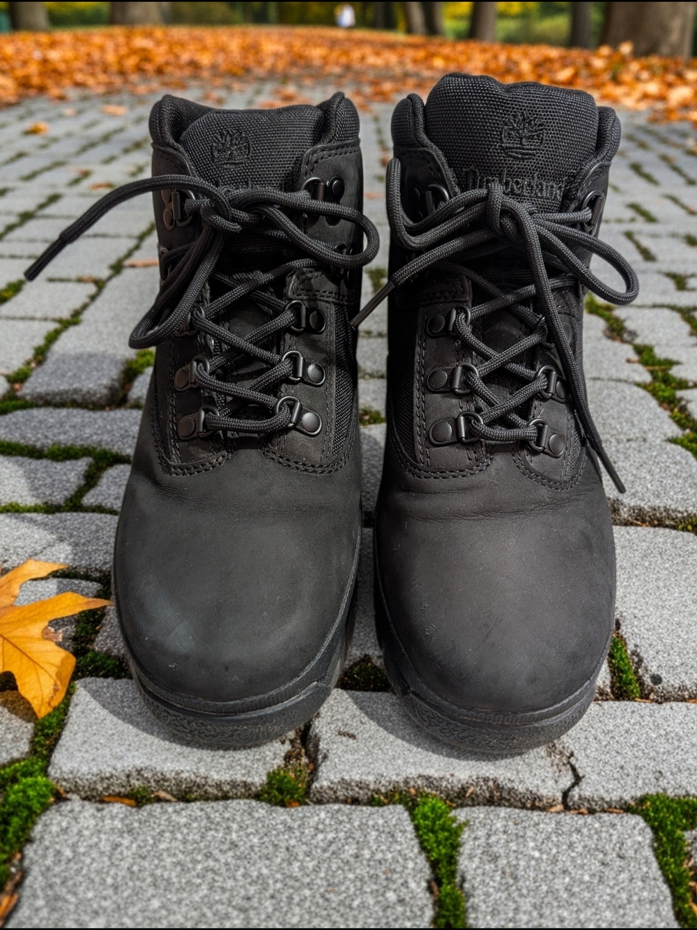 Timberland Boys Black Lace-Up Ankle Boots Round Toe US 6
